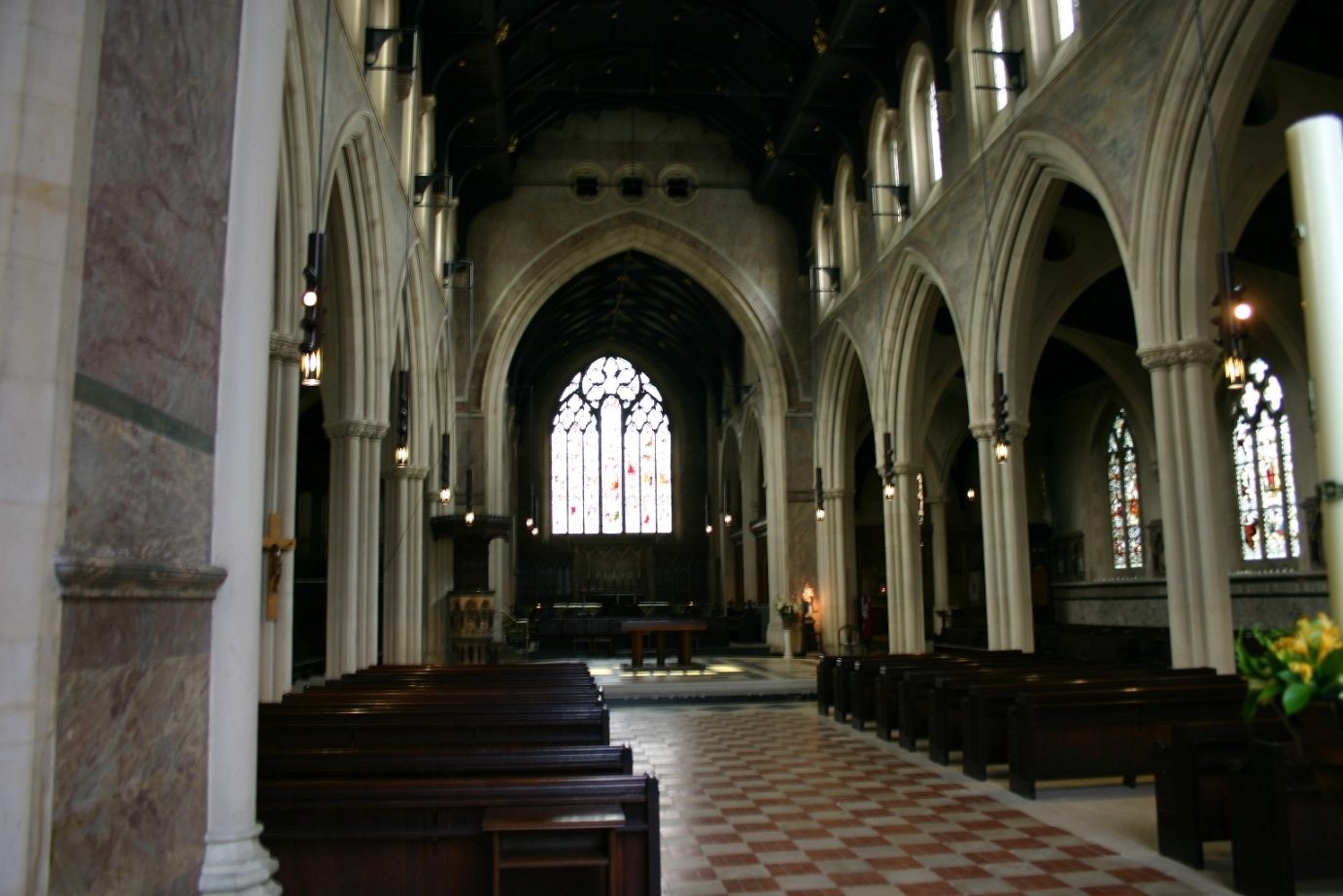 Alexander Fleming's stained glass window, St James Church, Paddington, London - 02.JPG